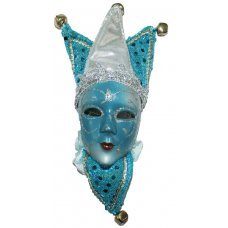 Χριστουγεννιάτικη Μάσκα Μαγνητάκι, Γαλάζια με Κουδουνάκια (20cm)